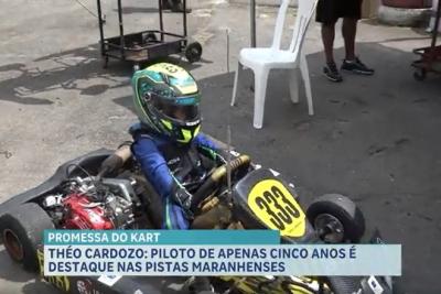 Piloto mirim de 5 anos se destaca no kart maranhense