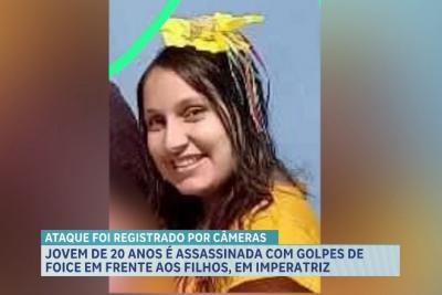 Jovem é assassinada com golpes de foice na frente dos filhos em Imperatriz