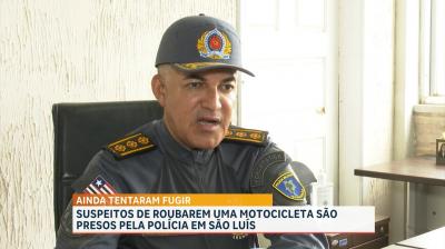 PM conduz dupla suspeita de roubar motocicleta no bairro João Paulo