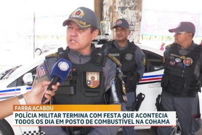 Polícia interrompe festa que acontecia em posto de combustível na rotatória da Cohama
