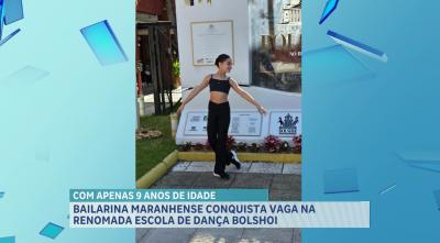Bailarina maranhense de 9 anos conquista vaga na Escola do Teatro Bolshoi no Brasil