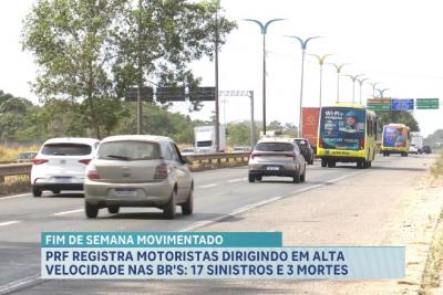 PRF registra 3 mortes e 17 sinistros de trânsito durante o fim de semana