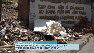Moradora denuncia acúmulo de lixo na Rua Benjamin Constant, em São Luís