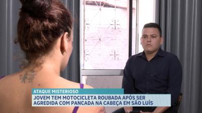Jovem tem motocicleta roubada após ser agredida com pancada na cabeça, em São Luís